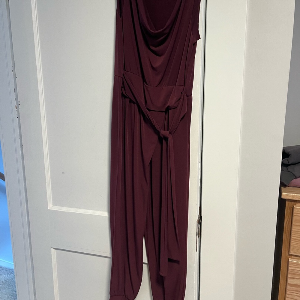 Kenneth Cole Deep Burgundy Jumpsuit